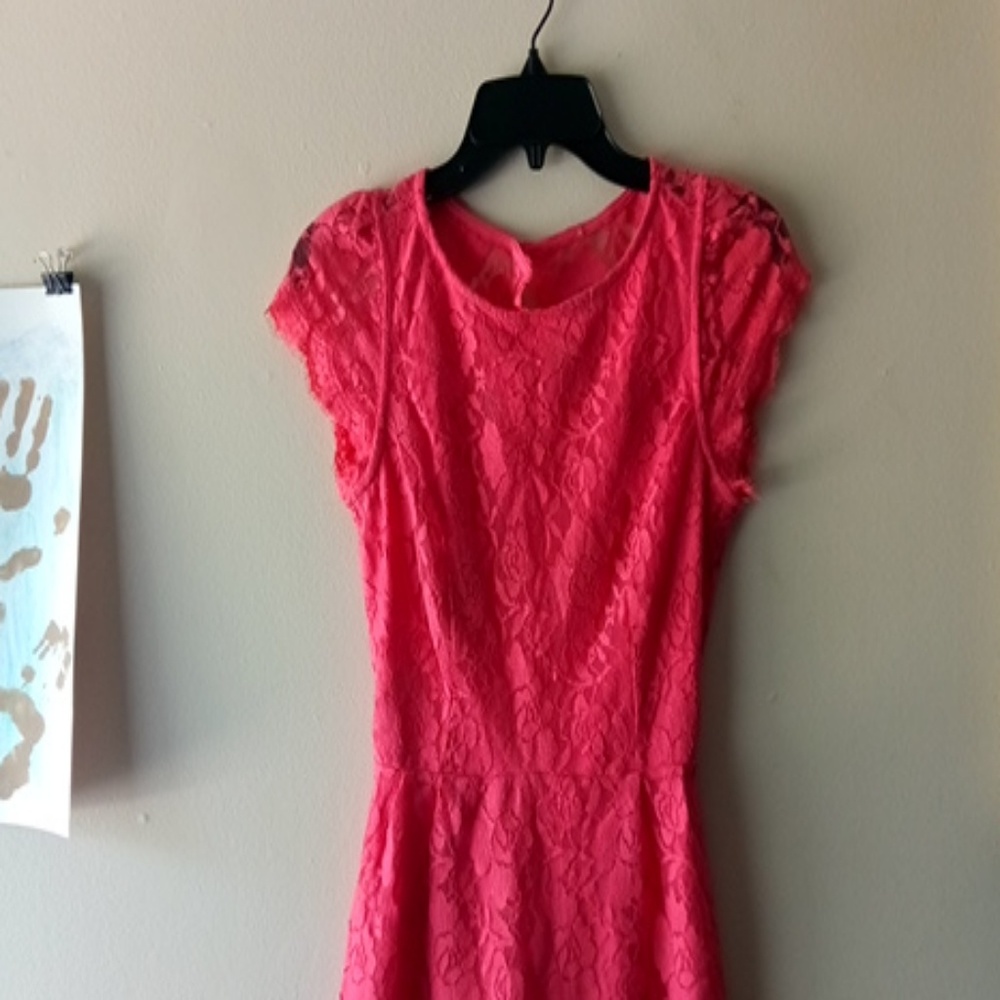 Floral lace mini dress with open back!!